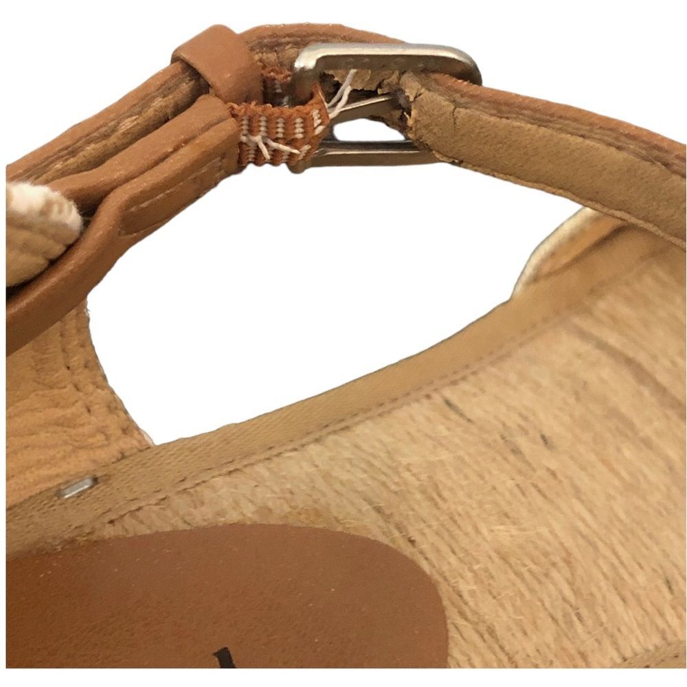 Lucky Brand Women’s Wedge Sandals Size 9 Beige Espadrille Ankle Strap Peep Toe - Picture 9 of 13